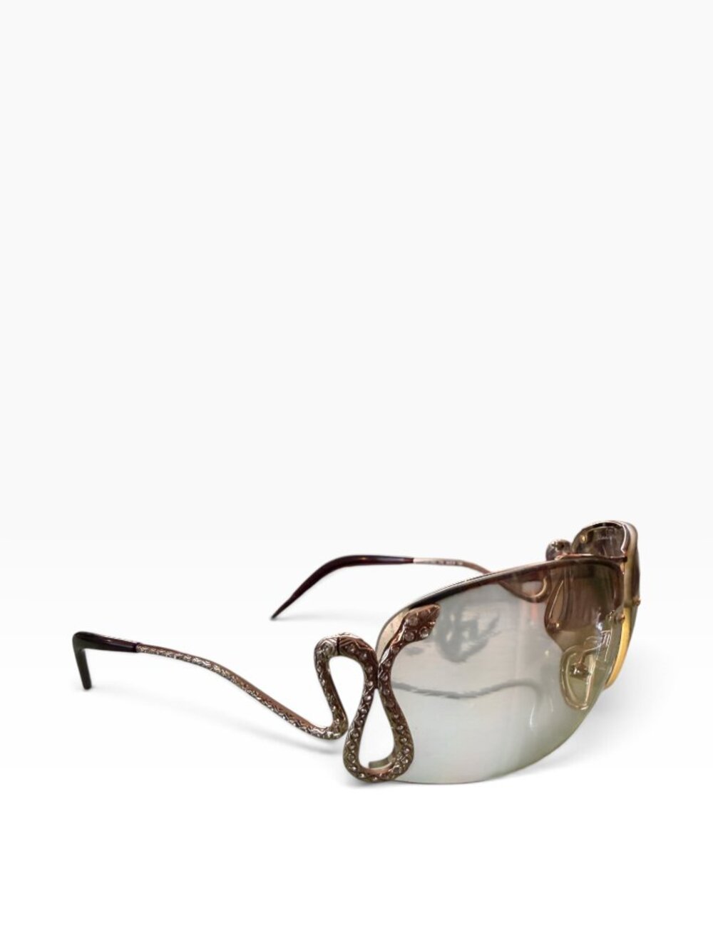 RARE Roberto Cavalli Maia 152S Vintage Snake Sunglasses Gold Mirror with CASE